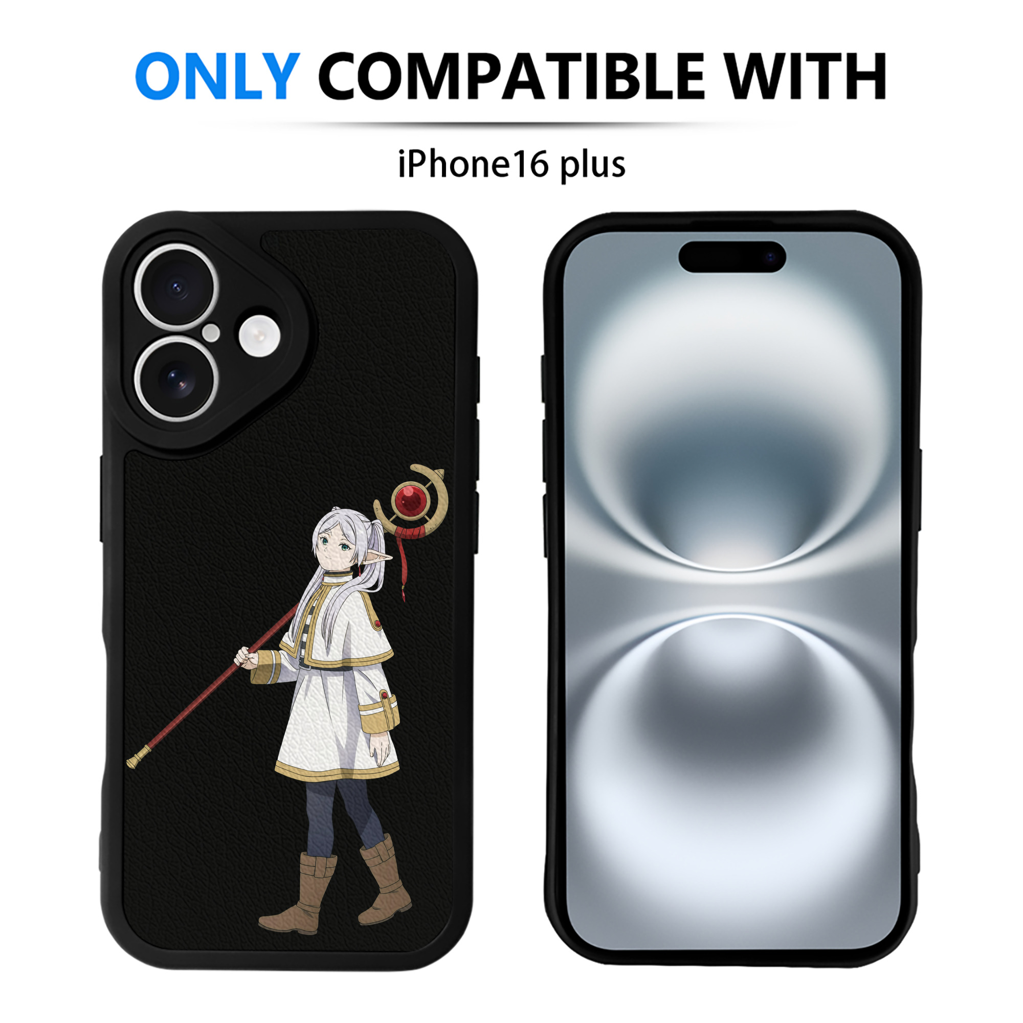 （画像用） 葬送のフリーレン Frieren 【iPhone 16シリーズ対応】シリコンスマホケース（レザー調） 材質：シリコン